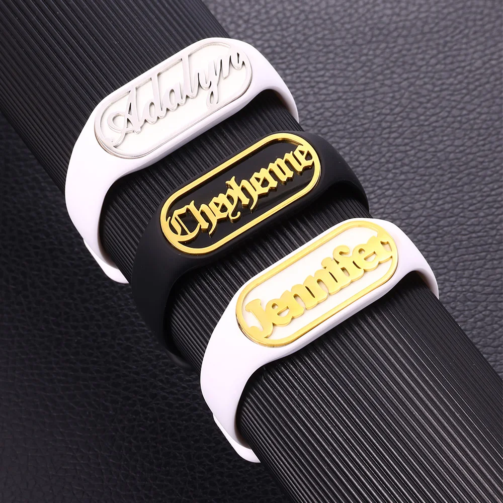 1Pcs Custom Name Bracelet For Women Men Punk Faddish Personalized Wrist Accessories Sporty Nameplate Watch Strap Jewelry Gift