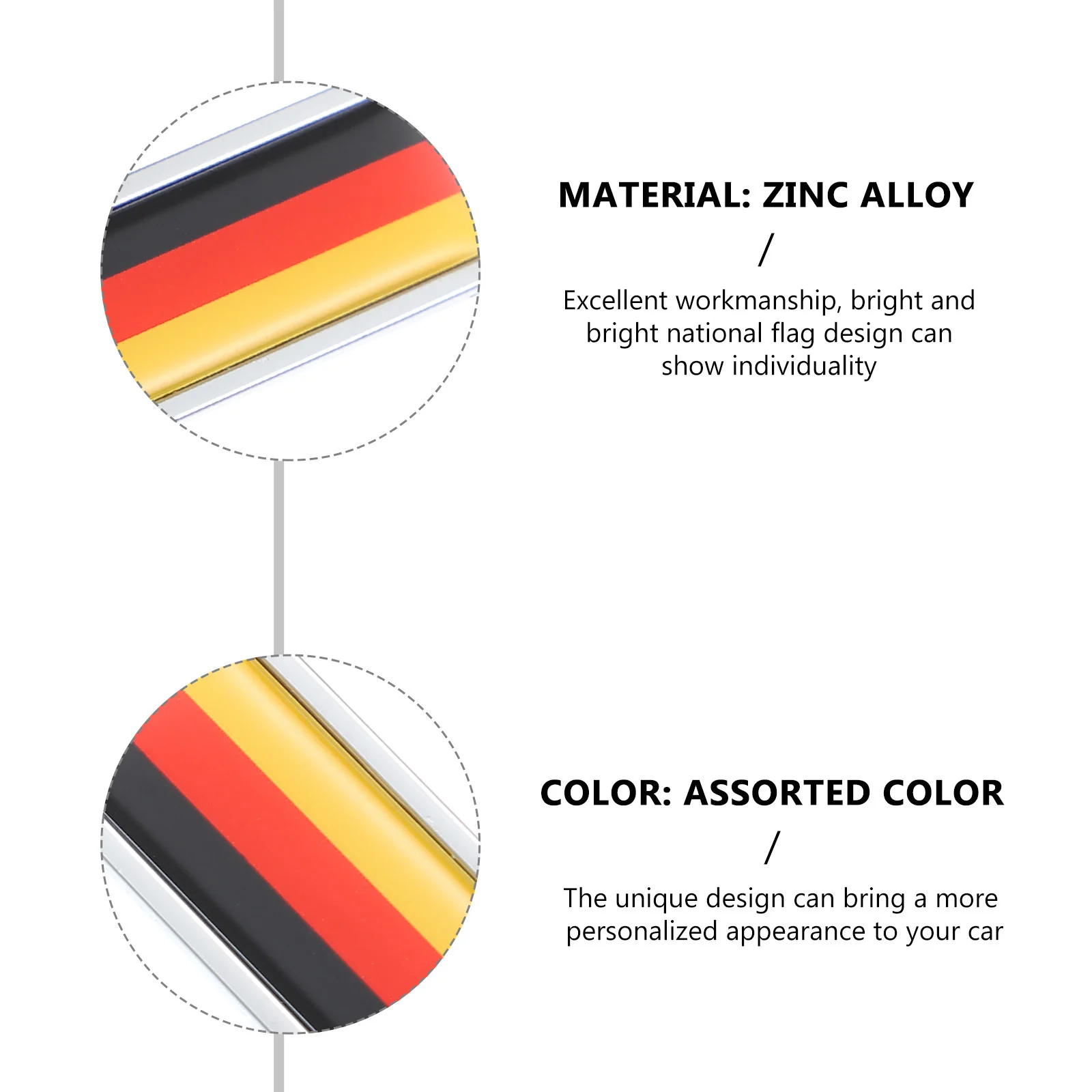 

2pcs Metal Car Body Zinc Alloy National Flag Decal Easy Paste Long Lasting Auto Styling Car Body Decal Accessories