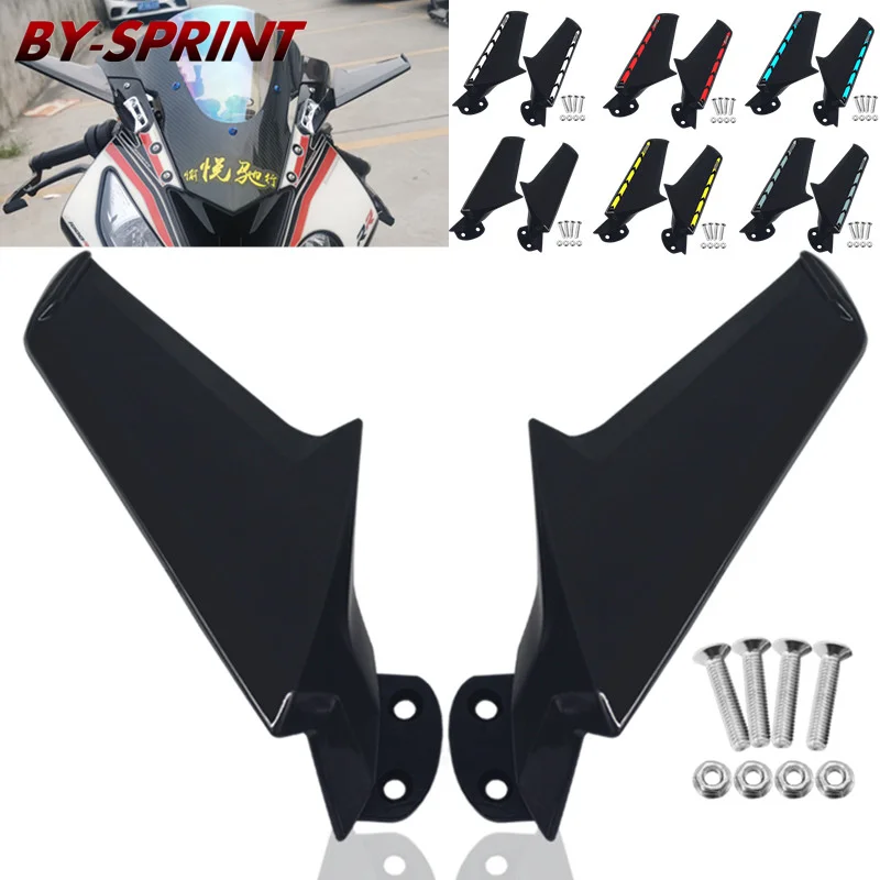 

ZX-6R Motorcycle 2PCS Modified Fixed Wind Wing Rearview Mirror Side Spoiler Winglets Mirror For ZX6R zx6r 2003-2004