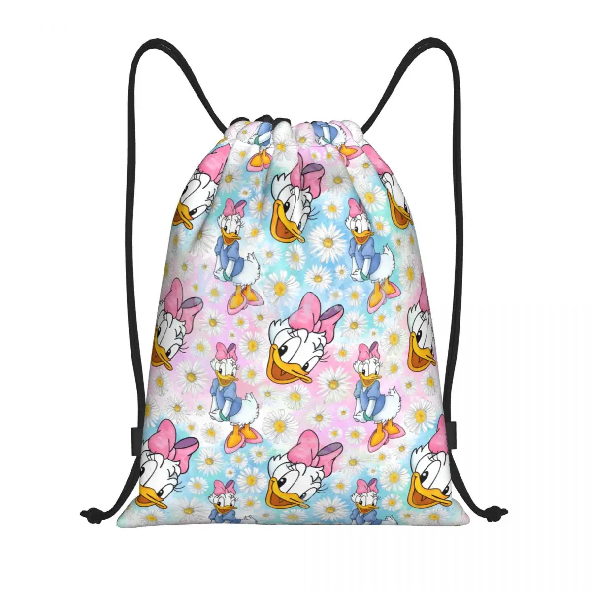 حقيبة ظهر رياضية برباط على شكل رسوم كرتونية مخصصة دونالد داك للرجال والنساء حقيبة تدريب كاواي أنيمي