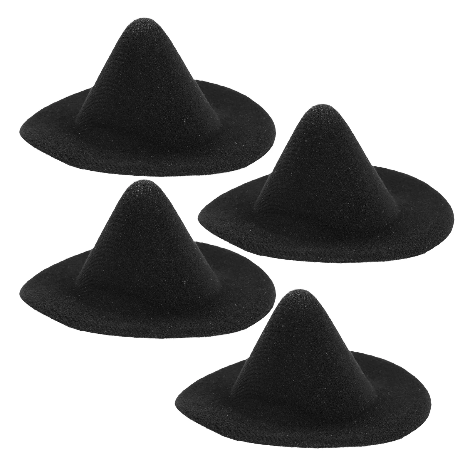 

4Pcs Black Mini Witch Hats 10cm Halloween Party Supplies Miniature DIY Crafts Dollhouse Decorative Accessories