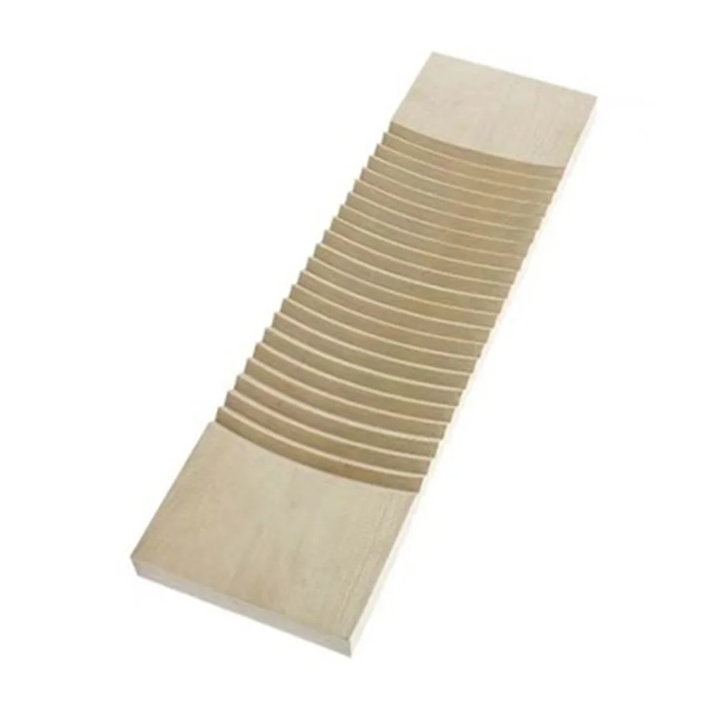 1Pcs Wooden Washing Board Double-Sided Corrugated Natural Solid Wood Handheld Washboard for Clothes Cleaning Wear-Resistant