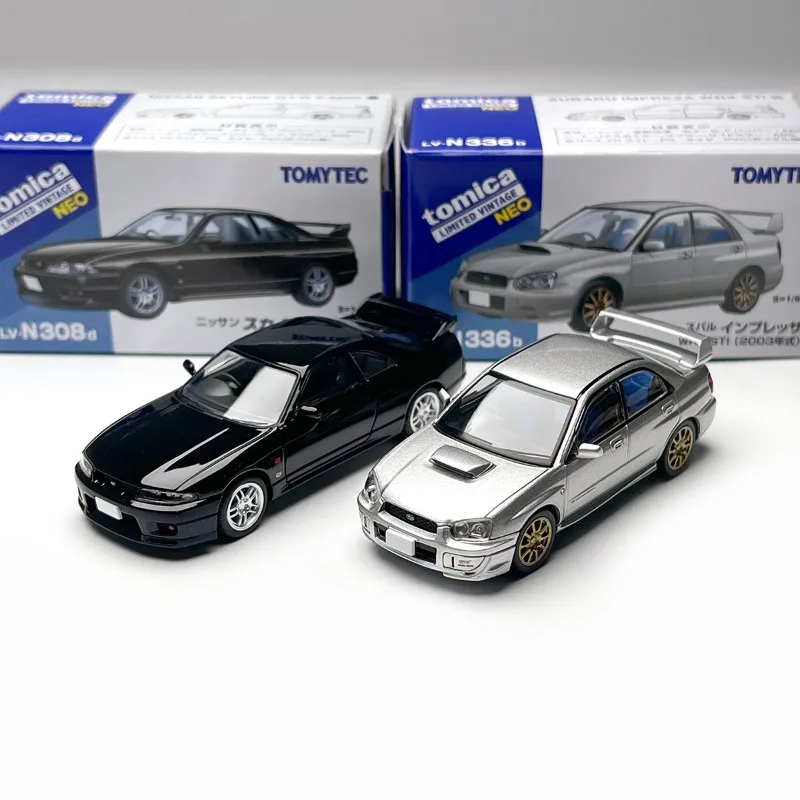 

TOMICA TLV 1:64 Subaru Imprell WRX STI/NISSAN GTR-R33 simulation alloy car model, boys' gift toy, adult collectible ornament.