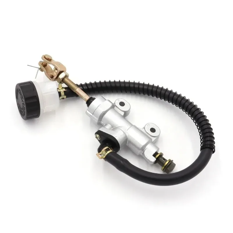 Silver Rear Foot Brake Master Cylinder Pump Hydraulic with  for ATV Dirt Bike