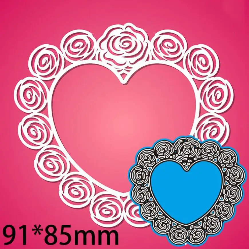 Love Heart flower lace metal cutting dies cut die mold Scrapbook paper craft knife mould blade punch Embossing stencils