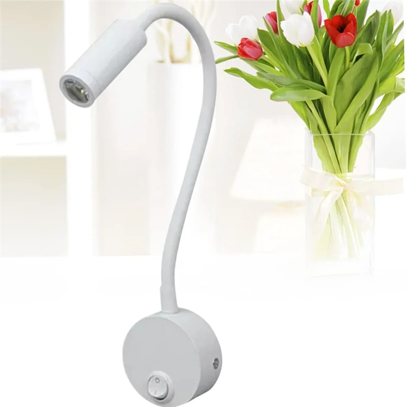 ABJY-6 шт. 3 Вт светильники для книжного шкафа, минималистичная настольная лампа на гибкой стойке для чтения, настенный светильник для спальни, общежития, светодиодная рабочая лампа