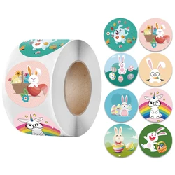 Etiquetas adhesivas de feliz pascua, papel adhesivo para hornear pasteles, fiesta de pascua, caja de bolsas de regalo, sello de sobre, decoración, 100-500 uds.