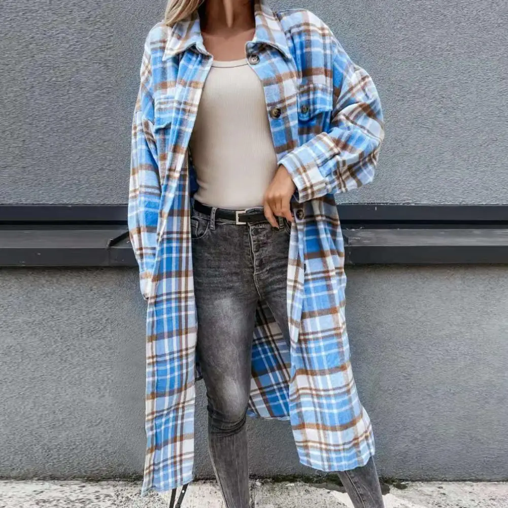 Spring Autumn Plaid Elegant Fashion Women Shirt Harajuku Loose Casual All Match Lady Tops Long Sleeve Korean Style Button Blusa