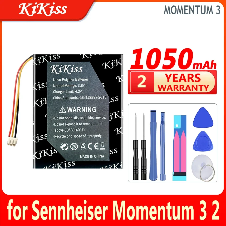 1050mAh KiKiss Battery for Sennheiser Momentum 3 Wireless MOMENTUM True wireless 2 wireless2