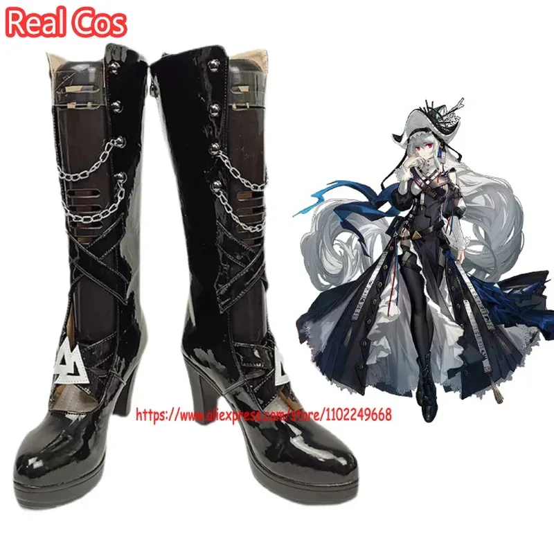 

RealCos Game Arknights Specter The Unchained Cosplay Shoes Halloween Chritmas Party High Heel Boots Unisex Any Size Shoes