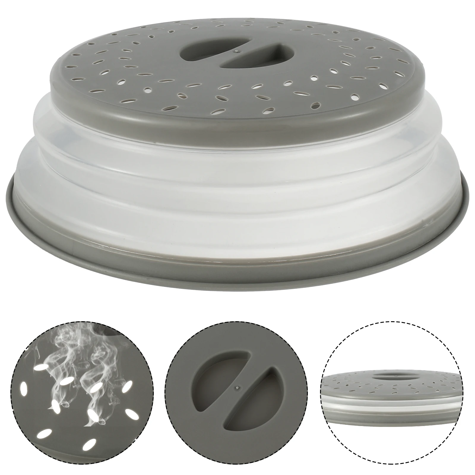 Microwave Splatter Cover 10.5inch Collapsible WithHandle Multi Functional MicrowavePlate Cover BPA Free Dishwasher-Safe