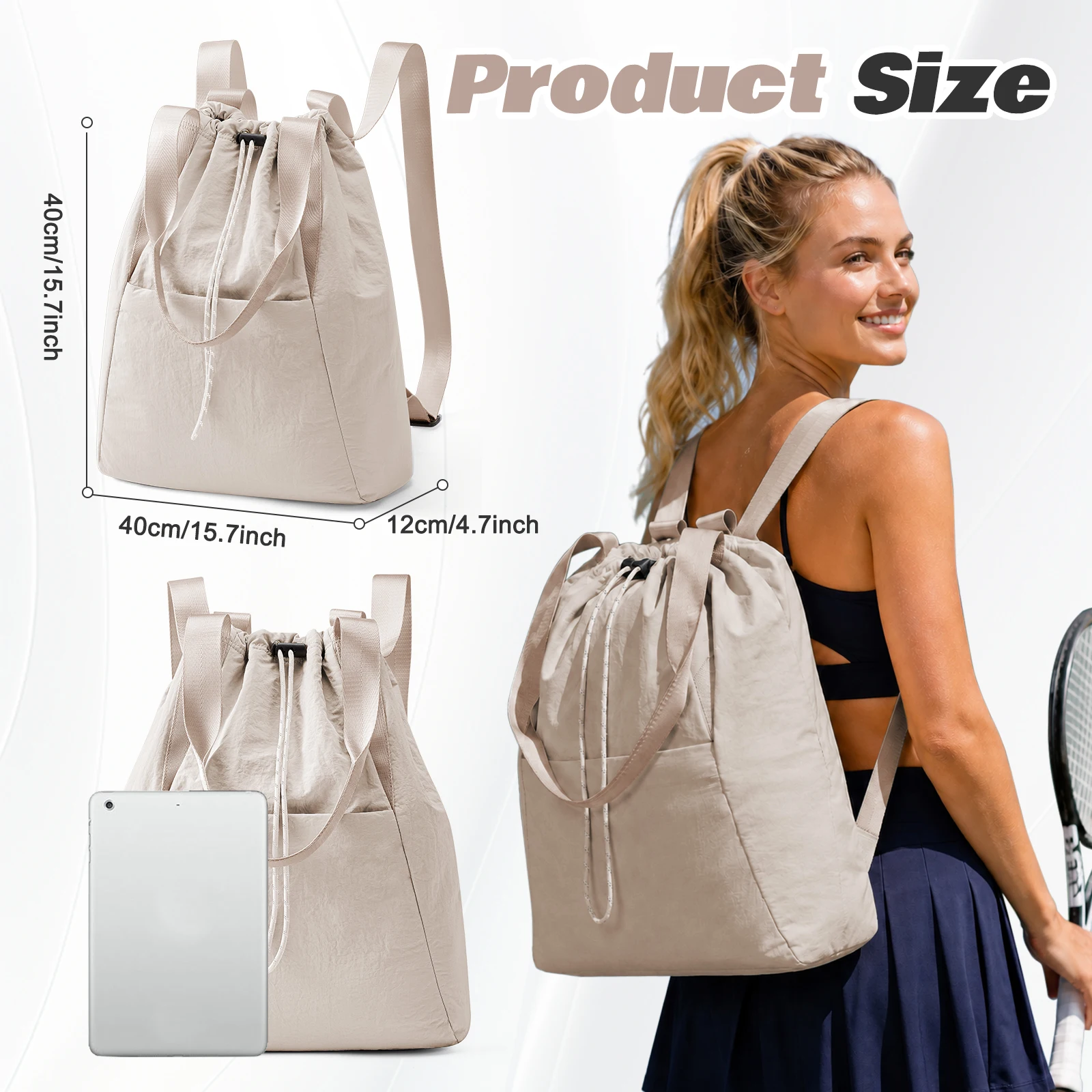 Tennis Backpack Tennis Bag for Women Men for 2 Tennis Rackets Waterproof Sports Backpack Badminton Bag for Pickleball Badminton