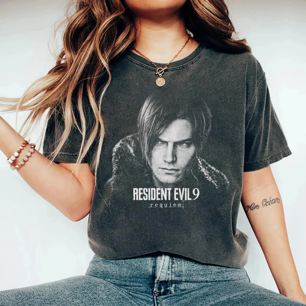 Resident Evil Requiem Leon S Kennedy Shirt Grace Ashcroft Victor Gideon Tee Short Sleeve Men Women for Spring and Summer Unisex