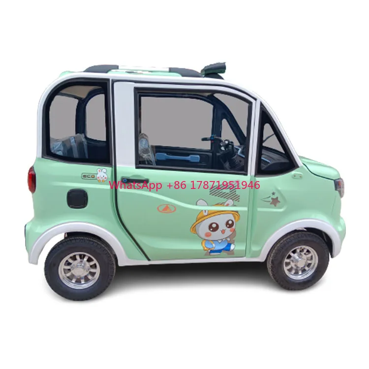 One person electric car 2  doors 4 wheel electric mini car for adult with  steering wheel