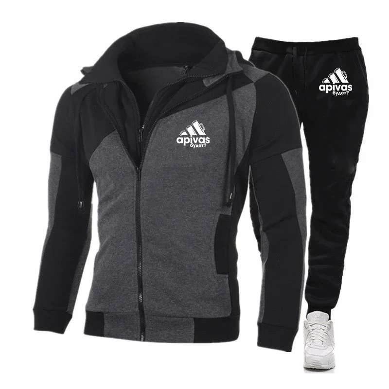 

New men's sportswear hoodies and pullovers with casual prints and zipper sweatpants for the autumn and winter of 2025