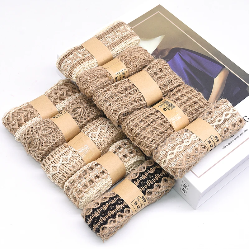 2M Natural Jute Ribbon Party Crafts Wedding Rope Gift Wrapping Hemp Ribbon Jute Burlap DIY Scrapbooking Festival Decoration