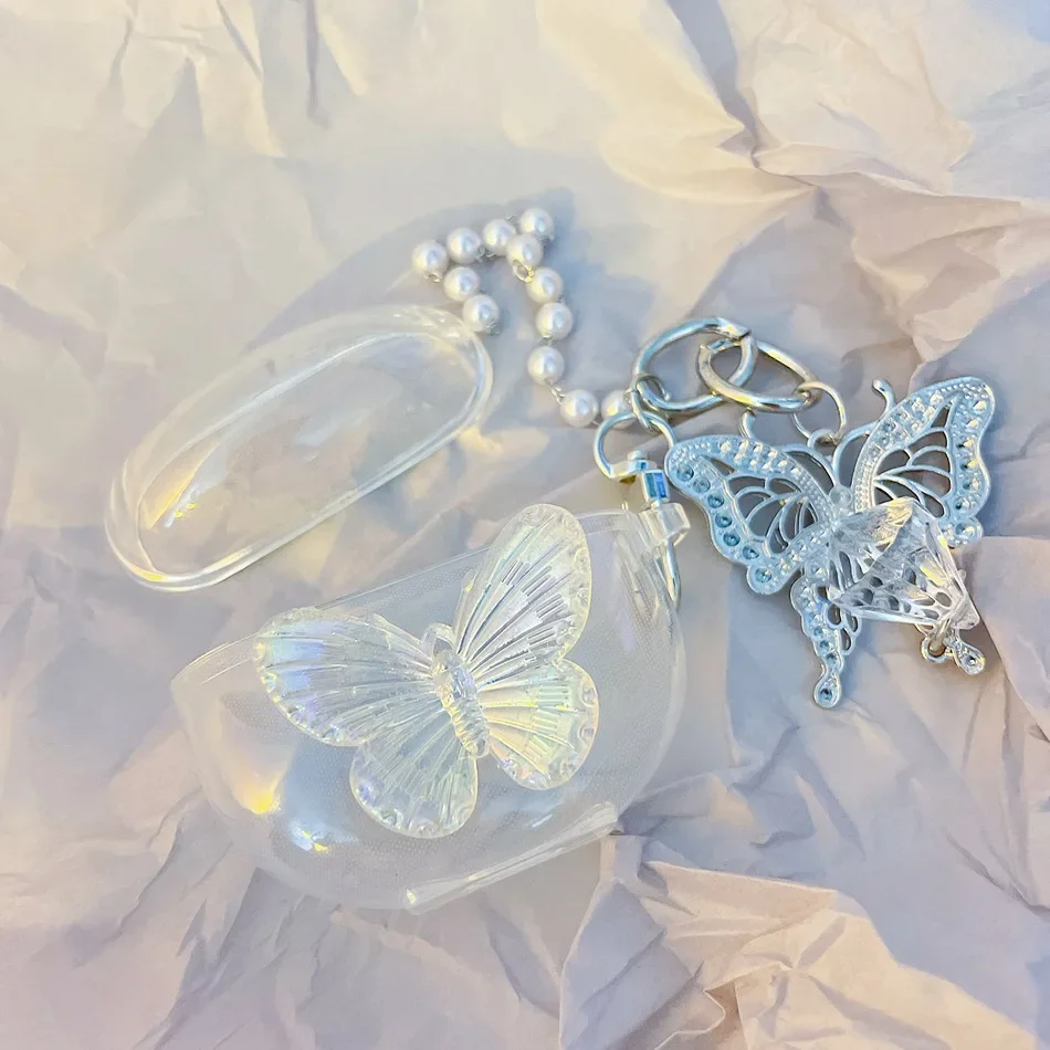 For Honor x5pro / CHOICE Earbuds X5 lite Case fashion Butterfly Pendant with silicone Clear Earphone Cover Honor Earbuds X5 lite