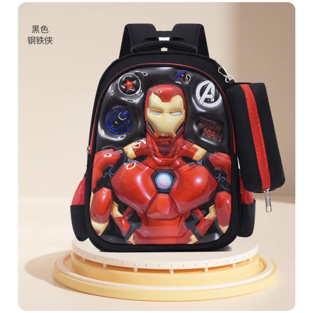 Marvel Children Backpack for Grades 1-3 3D Hard Shell Anime Cartoon Batman Sofia Lightweight Breathable Waterproof Bags Gifts