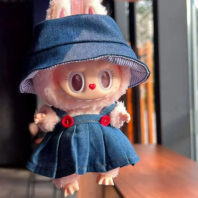 

Одежда Labubu для девочек, джинсовая пышная юбка, модная ковбойская плиссированная юбка для одежды Labubu v1 v2 17 см