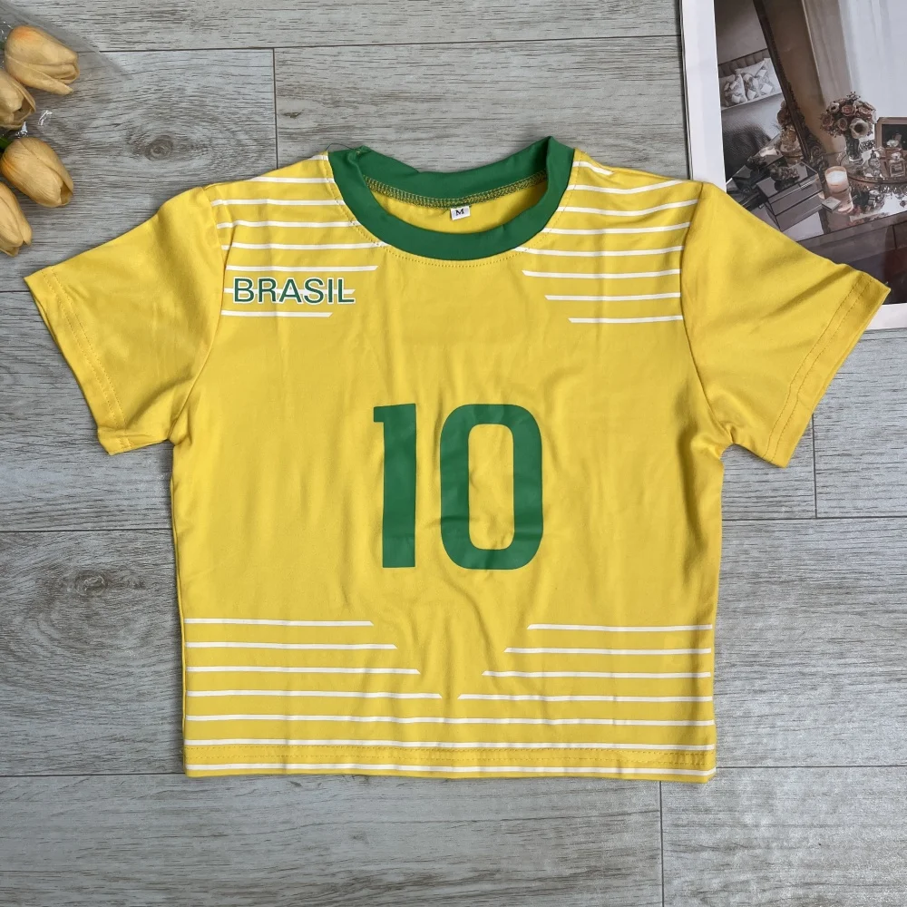 

Y2k Five-star Brazil Crop Top Summer Women Aesthetics Baby Tees Gothic Emo Girl Vintage Letter Print Casual Short Sleeve T-shirt