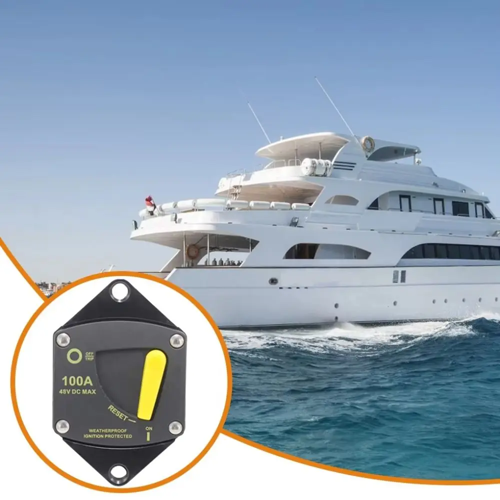 

30A-300A Marine Circuit Breaker 12V-48V DC Dual Battery Automotive Circuit Breaker Waterproof Overload Protection