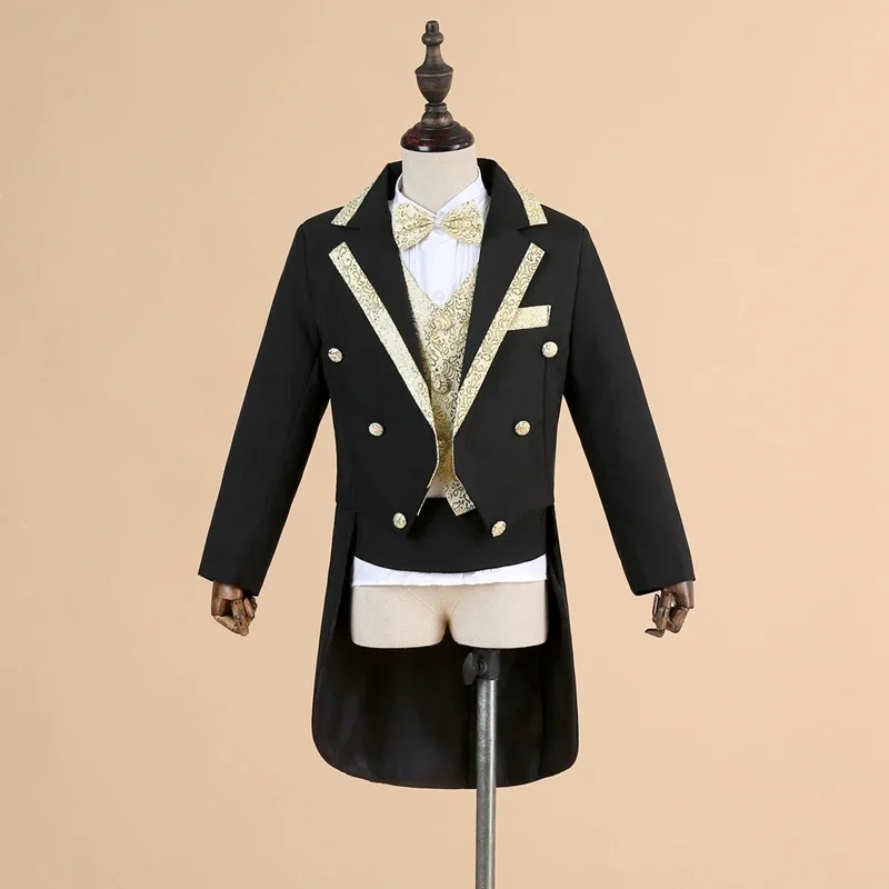 Spring High Quality Tailcoat for Big Boys, Youth and Children, Formal Tailcoat for Children, Bright Party Performance Clothing