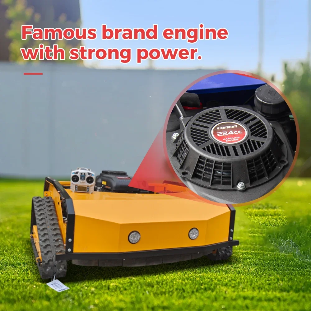 جزازة العشب المخصصة التي يتم التحكم فيها عن بعد، جزازة العشب المجنزة الأوتوماتيكية، شفرة مزدوجة قوية رباعية الأشواط، مناسبة لمروج الحديقة