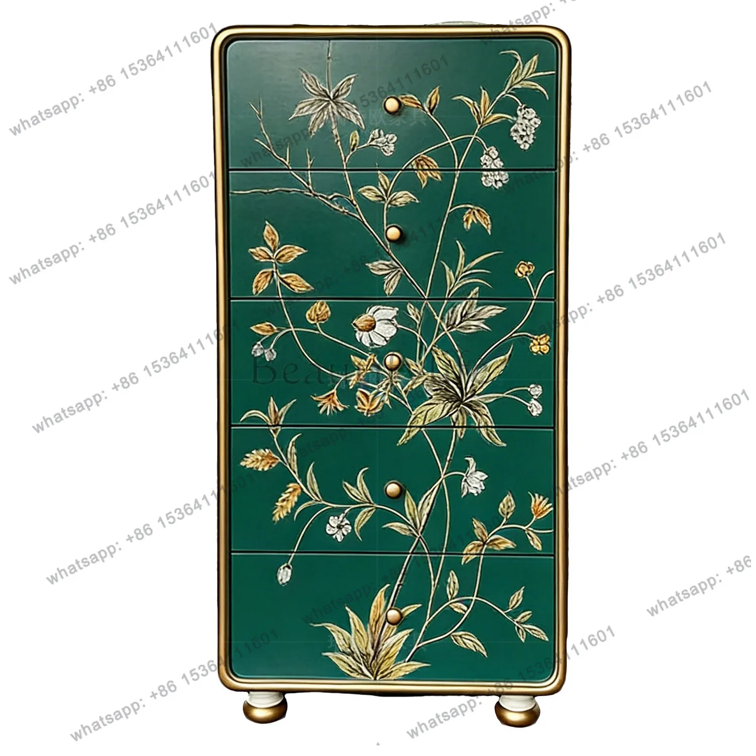 

American light luxury chest of drawers Art Decorative door cabinet Living room painted locker