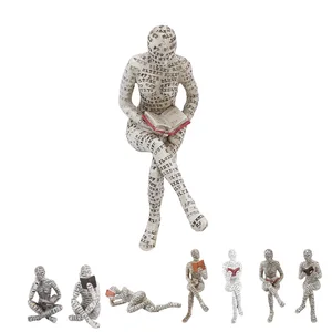 الراتنج قراءة المرأة تمثال سيدة قراءة اللب صب رف الكتب رف الكتب الحلي للديكور المنزلي أفضل 8 تمثال نسائي سمينة مبيعا - رقم 1