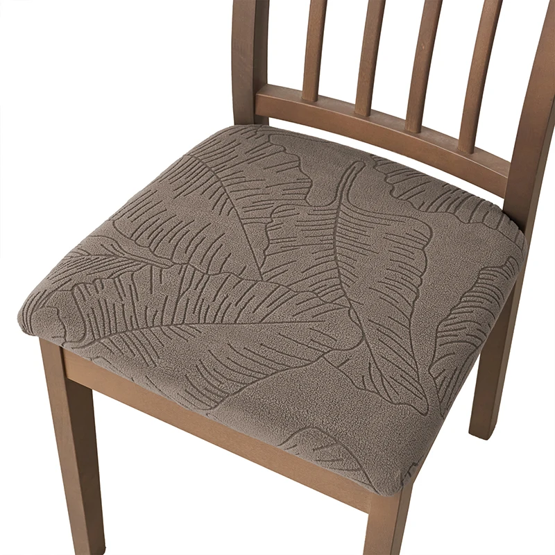 Funda para silla de comedor de Jacquard con hojas, funda protectora de asiento elástica antisuciedad a prueba de polvo para Hotel, hogar y cocina, 1/2 Uds.