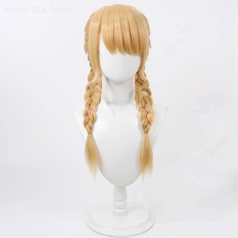 Anime Game THE IDOLM@STER Fujita Kotone Cosplay Wig Golden Braided Heat Resistant Synthetic Hair Halloween Party Role Play