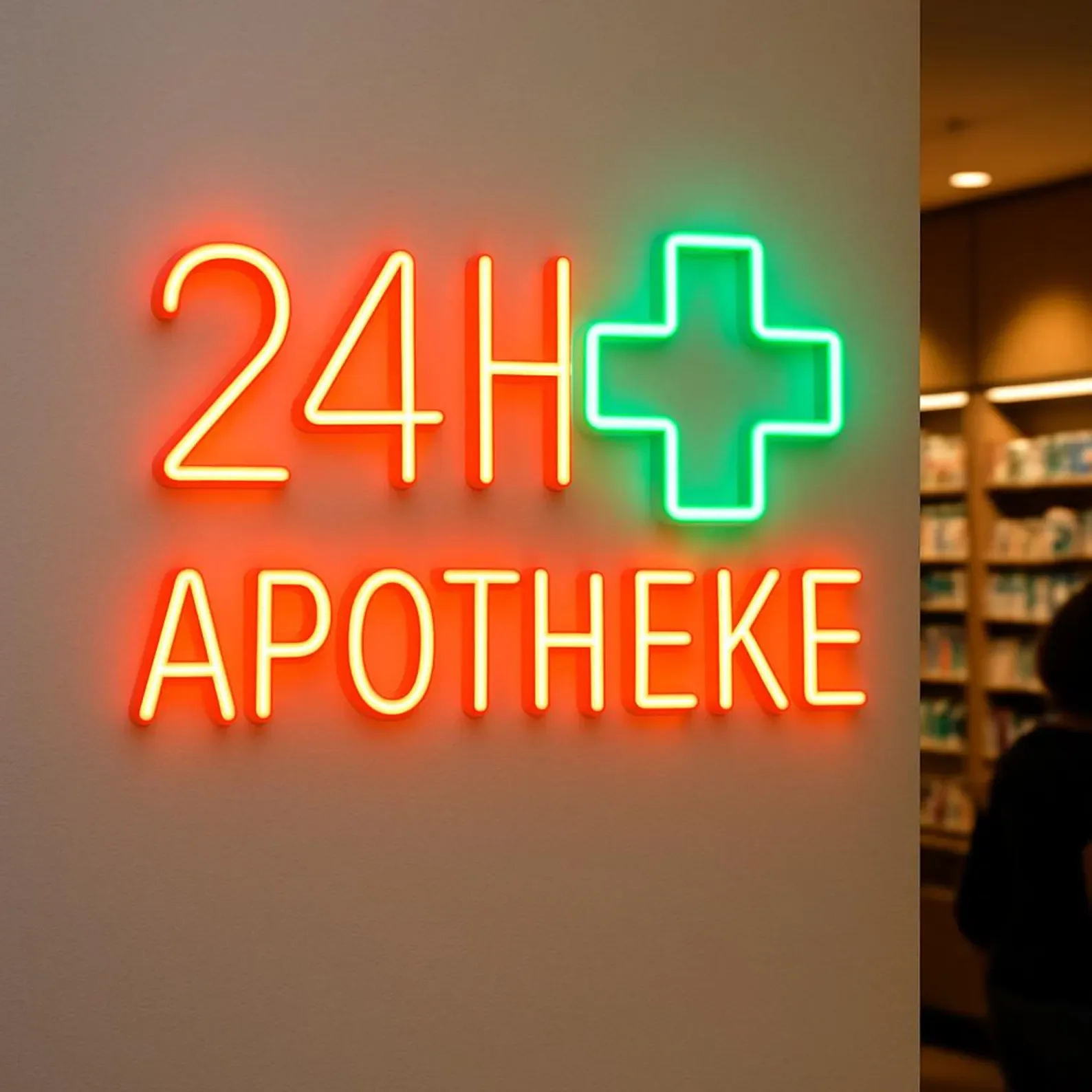 24H Apotheke Neon Sign,24 Hour Pharmacy Neon Sign,Mobile Pharmacy Neon Sign,Gift Idea for Pharmacist,Polyclinic Neon Sign view 2