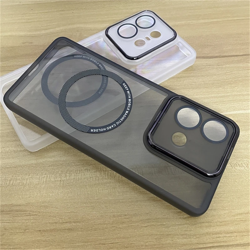 Magnetic Case For Motorola Edge 40 Neo Case Soft Silicone Clear For MagSafe Cover For Moto Edge40 Neo 5G Camera Protection Shell