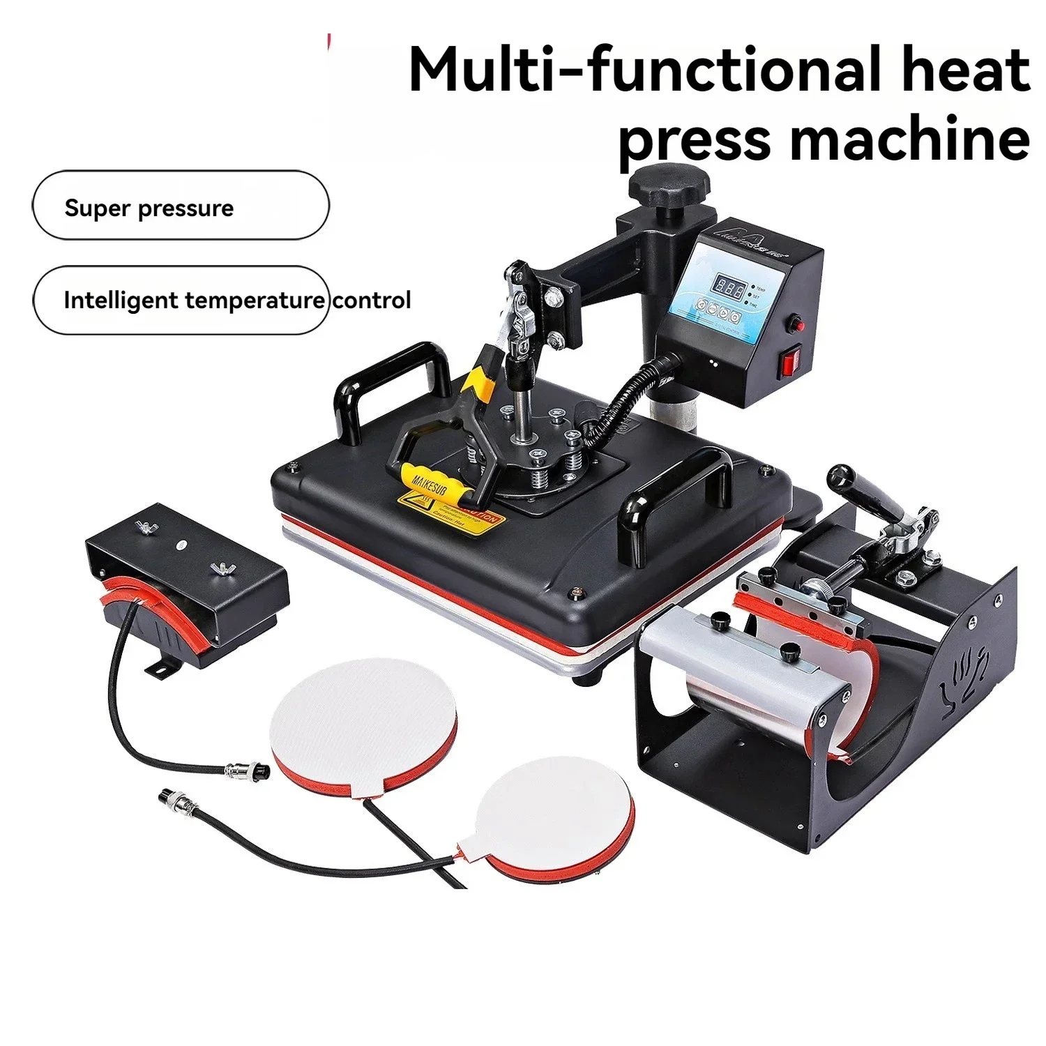 Heat Transfer Machine for Mugs and T-Shirts – 220V Electric 5-in-1 Multifunctional Swing-Away Heat Press