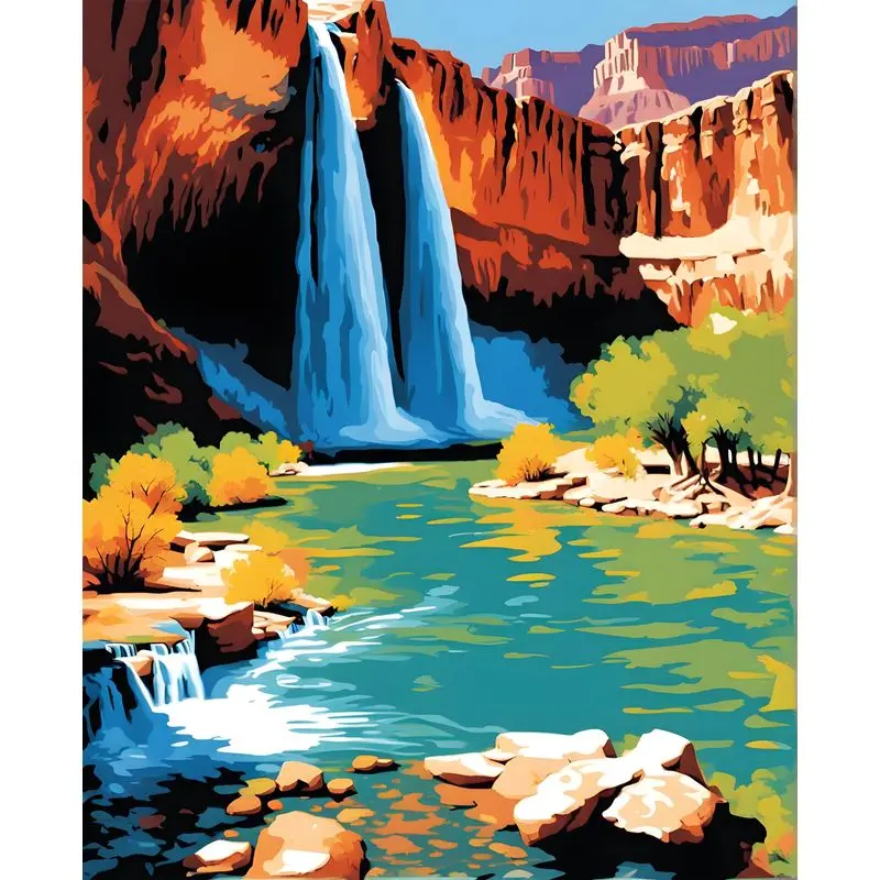 Havasu Falls in the Grand Canyon paint by numbers kit