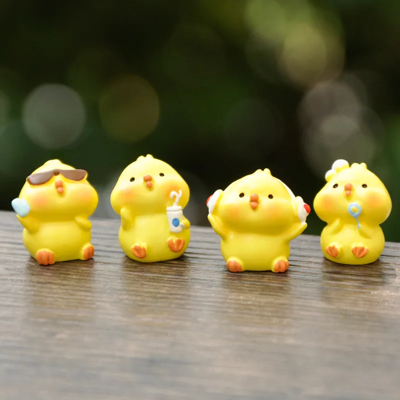 Figurinhas De Animais De Frango Amarelo Bonito, Micro Enfeites De Paisagem, Decorações De Casa, Decoração De Quarto, Acessórios De Mesa