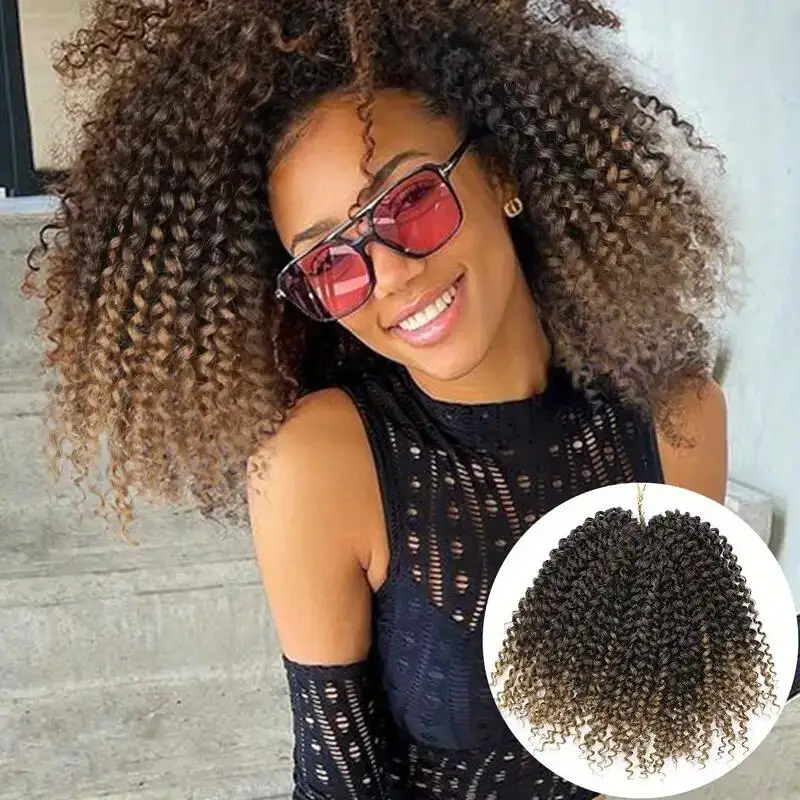 곱슬 긴 합성 크로셰 헤어 익스텐션, 여신 인조 Locs 가발, 내열성, 10 인치