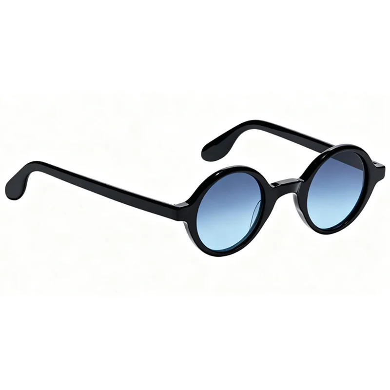 lunettes-de-soleil-rondes-classiques-retro-punk-unisexes-monture-noire-brillante-verres-multicolores-degrades-protection-uv400-mode-streetwear-soiree-cosplay