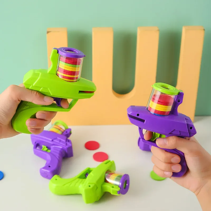 子供用屋外遊具フォームディスクガンおもちゃフライングディスクシューティングランチャーガンダブル親子インタラクティブ子供用おもちゃギフト