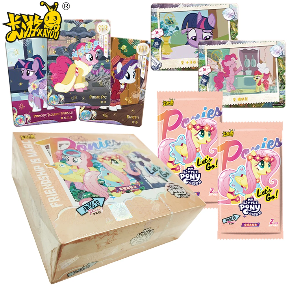 

Подлинная коллекционная карта Kayou My Little Pony, милая принцесса Луна, Spike, праздничная карта дружбы для детей, подарки на день рождения с сокровищами