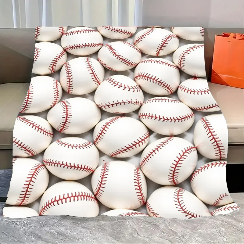 

1 шт. фланелевое одеяло с бейсбольным принтом, мягкое уютное одеяло для любителей спорта — идеально подходит для дивана или кровати