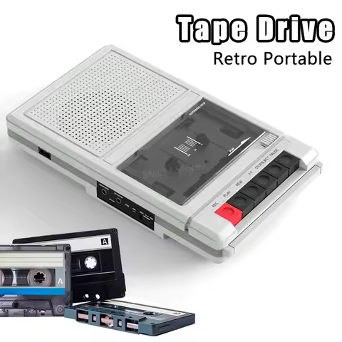 Portable Cassette Tape Recorder Cassette Tape Deck with Built-in Bluetooth Speakers Multi-function Audio to Cassette Conversion