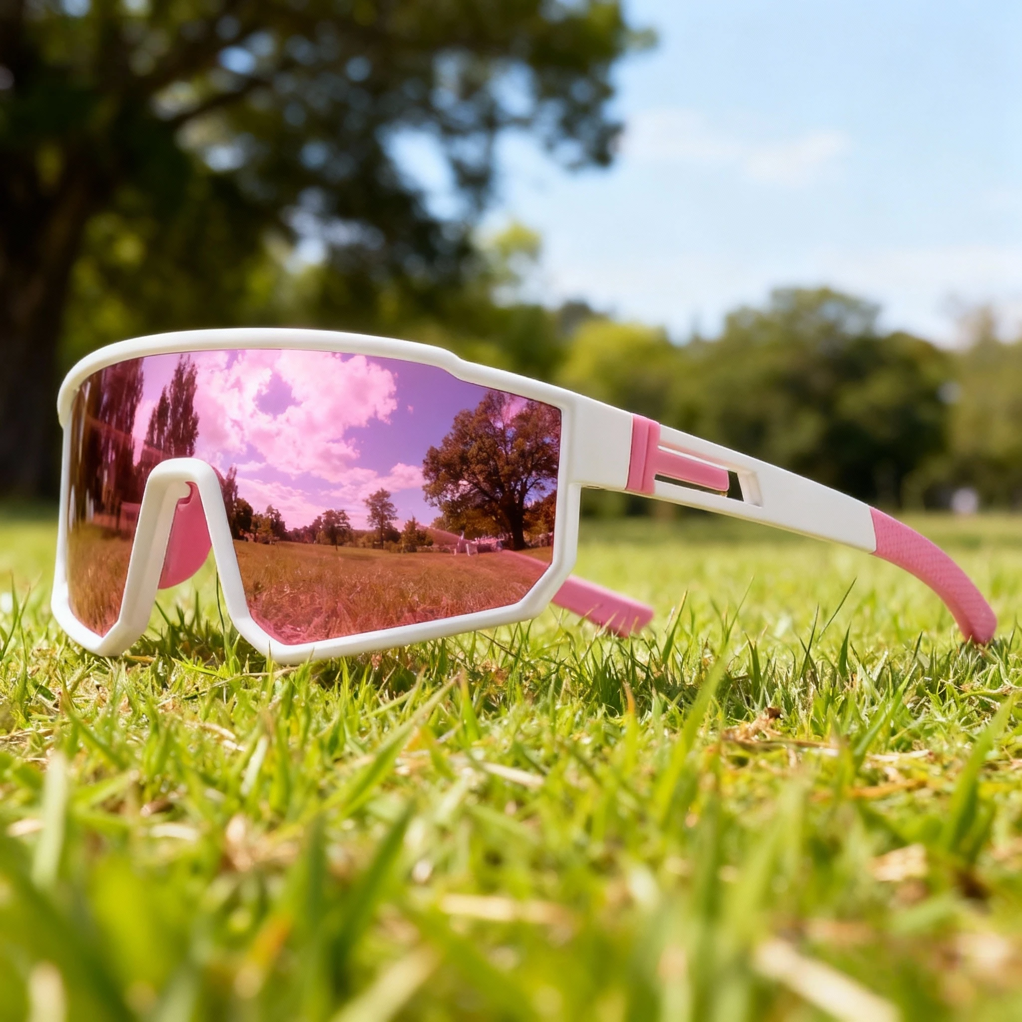 Übergroße Sport-Sonnenbrille – einteiliges UV400-Glas, Unisex für Radfahren, Wandern, Reisen und Outdoor