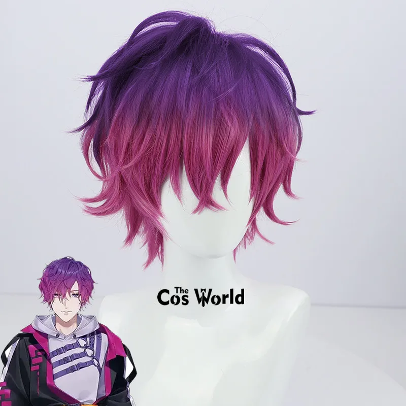 

Virtual YouTuber VTuber Uki Violeta 30cm Short Anime Cosplay Wigs Fiber Heat Resistant Synthetic Hair + Wig Cap