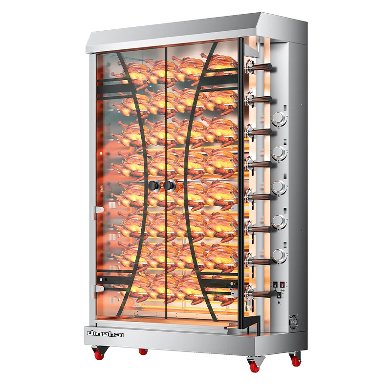 Commercial Stainless Steel Automatic Chicken Roaster Rotating BBQ Grill for Bakery for Gas Electric Power for Chain Restaurants