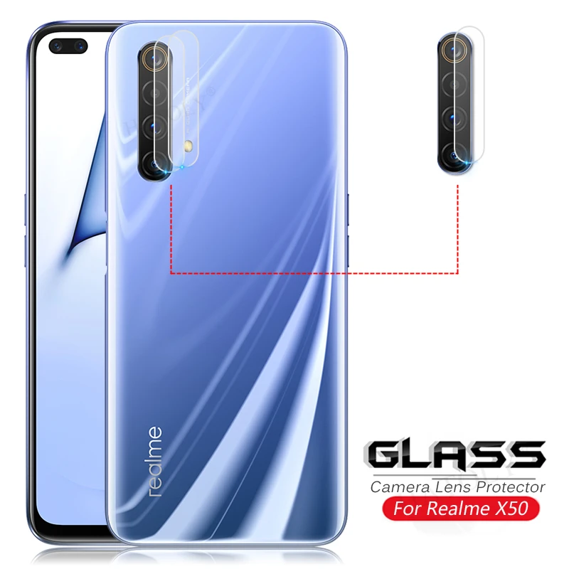 2Pcs Glass on Realme X50 Camera Lens Screen Protector For Oppo Realme X50 5G Camera Glass Protective HD Back Film Realme X50