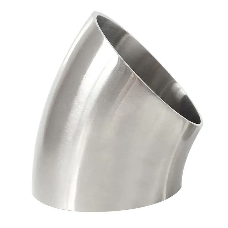 16/19/22/25/28/32/34/38/45/48/51/57/60/63/76/89mm 304 Stainless Steel Sanitary Weld 45 Degree Elbow Pipe Fitting