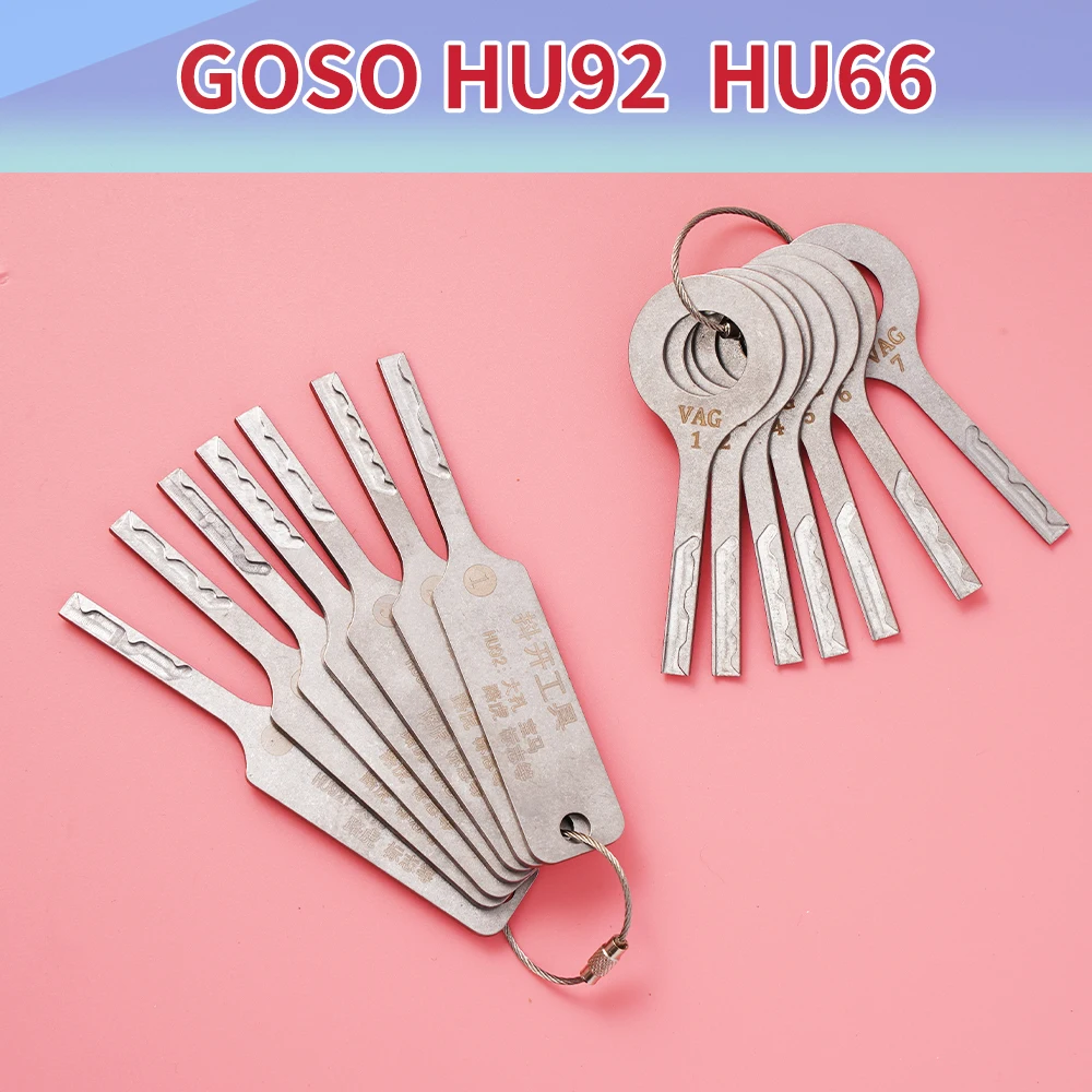 GOSO HU92 HU66 7PCS Strong Power Open Key Locksmith Tools For BMW Peugeot for landerover VW Shake to open the trial key suit