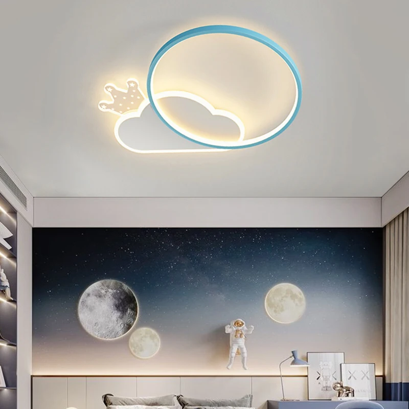 

Modern Minimalist Children's Room Cartoon Ceiling Lights Bedroom Cloud Crown Ceiling Lamp Color Romantic Recessed Led Home Light