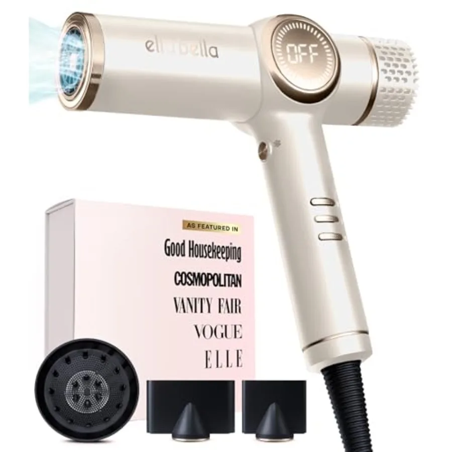 

Professional Ionic Hair Dryer with Diffuser for All Hair Types Negative Ion Technology Intelligent Heat Control Rapid Drying Li